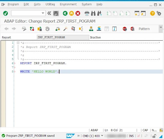 First ABAP Code